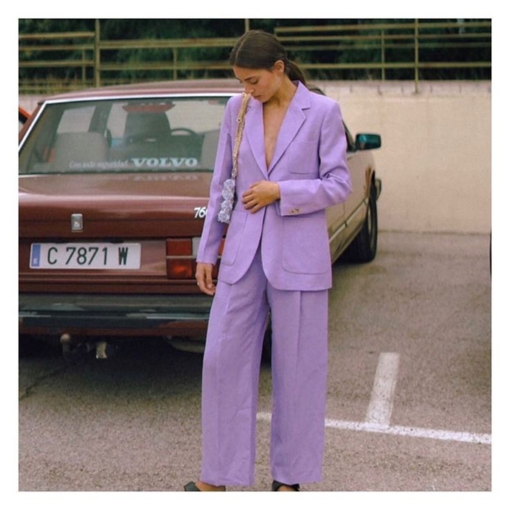 SANDRO Lavender linen Women's Suit Set